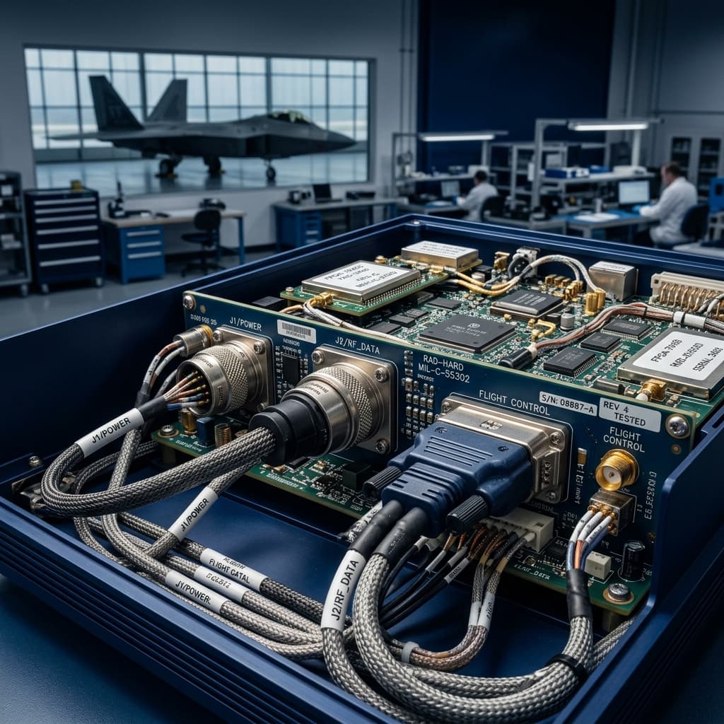 Aerospace electronics components and avionics circuit boards
