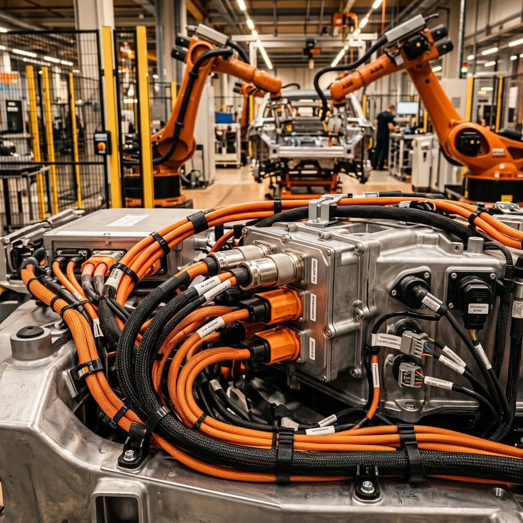 Automotive electronic components and cable harnessing systems